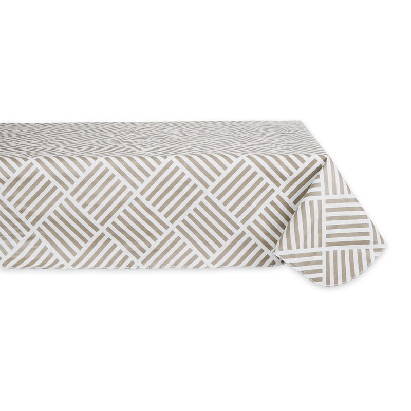 Stone Grid Vinyl Tablecloth - Rectangle, 60x102" - Stone Grid