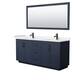 Option Dark Blue, Black Trim, Carrara Cultured Marble Top