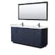 Option Dark Blue, Black Trim, Carrara Cultured Marble Top