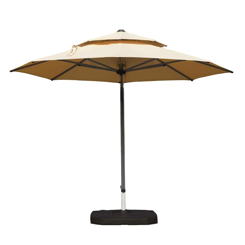 Round Cantilever Umbrella with Center Pole(Base Not Included) - Beige