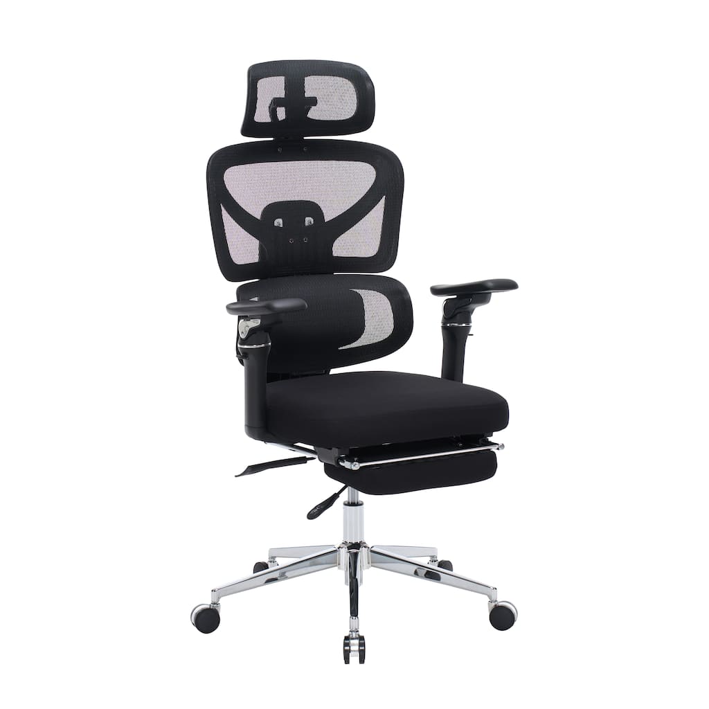 Ergonomic Home Office Desk Chair with Massage Lumbar Support,4 D Headrest, Adjustable Back High and Seat Depth