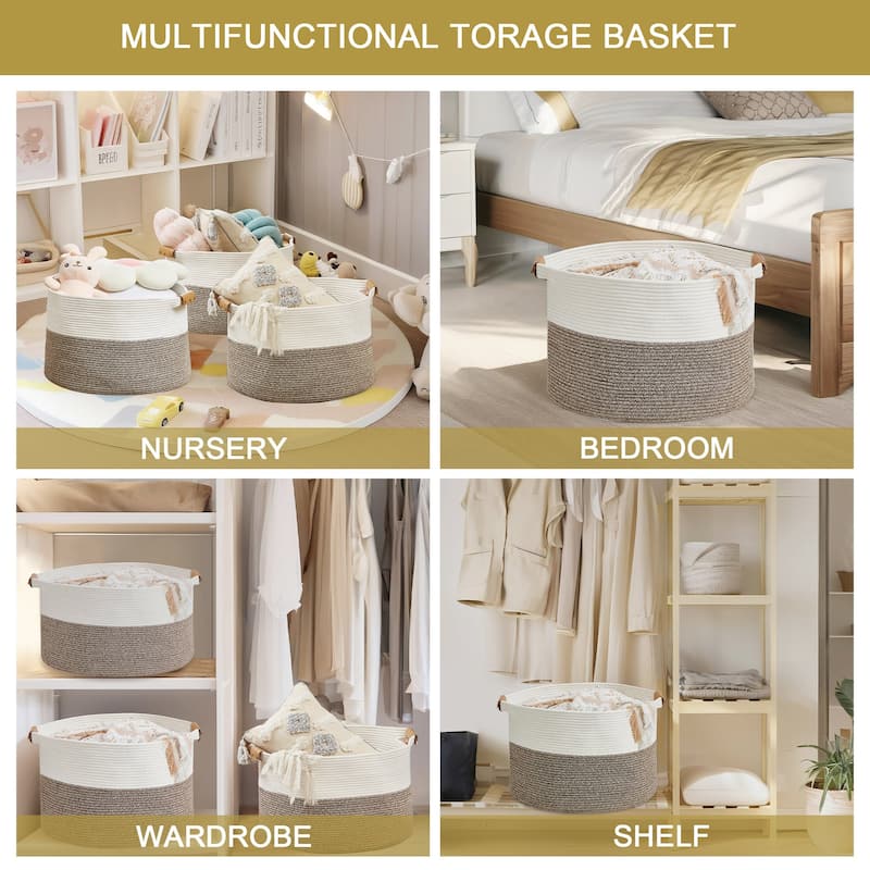VECELO Storage Fabric Basket Set of 2