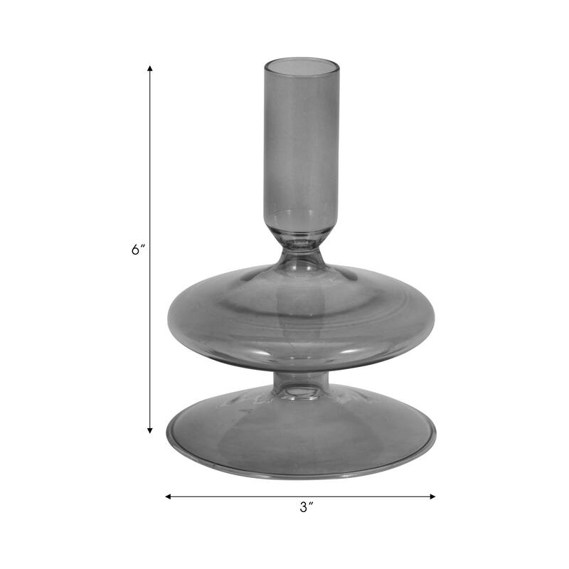 Sculptural Glass Candle Holder with Rounded Accent Base - Modern Tabletop Candle Holder for Any Room