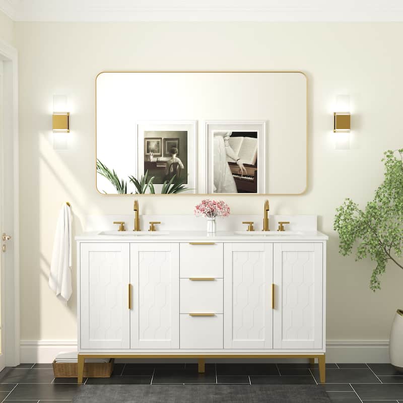Modern Bathroom Rectangular Wall Mounted Anodized Aluminum Framed Vanity Mirror