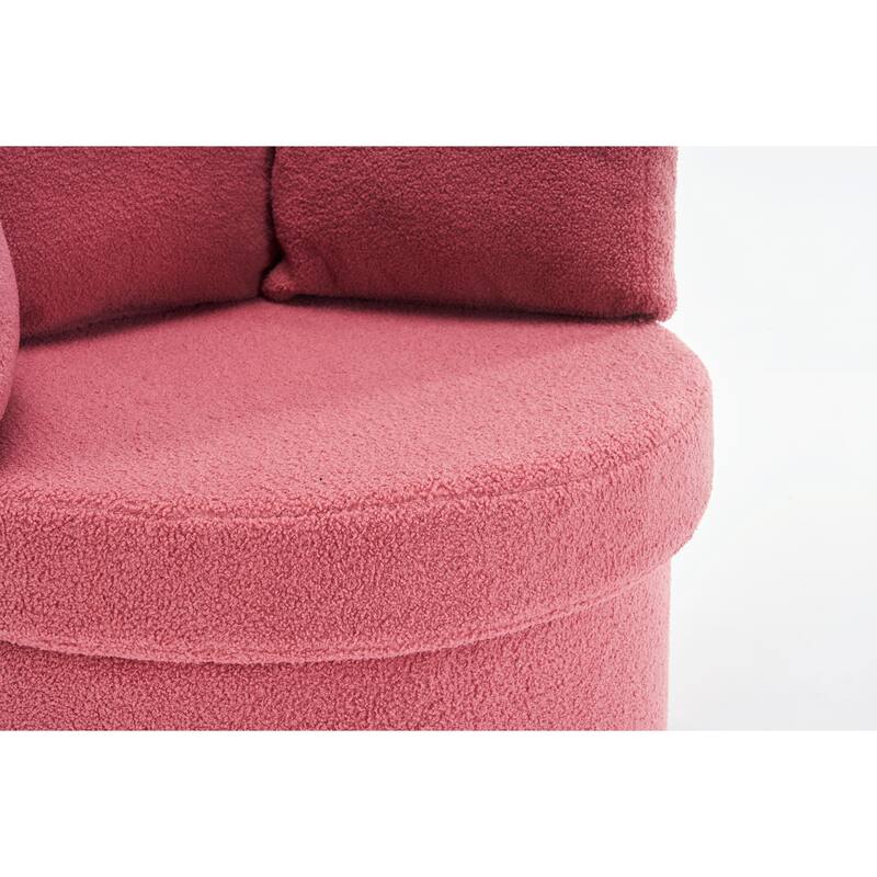 360° Swivel Chair with Storage and Throw Pillows
