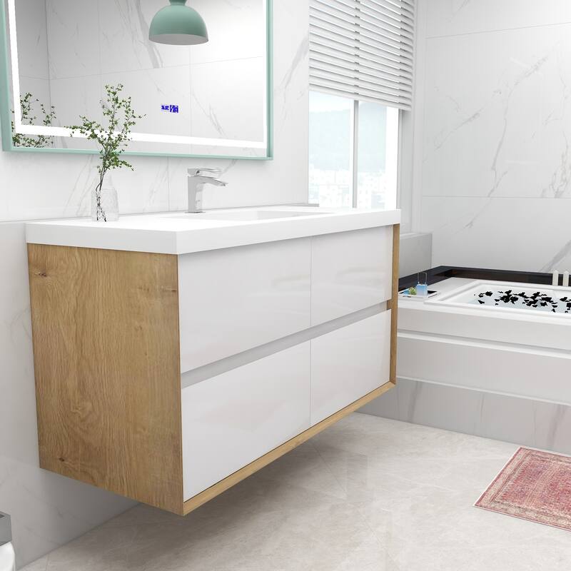 Selina 48" Wall Mounted Vanity with Single Sink - 48