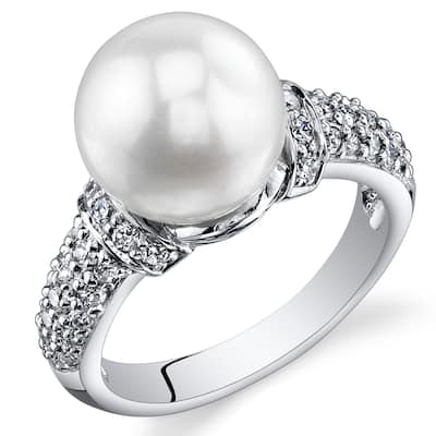 Sterling Silver White Freshwater Pearl Ring 8.5-9mm
