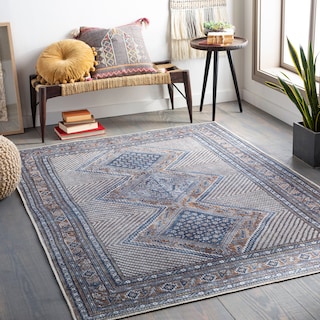 Livabliss Silvia Vintage Medallion Printed Machine Washable Area Rug