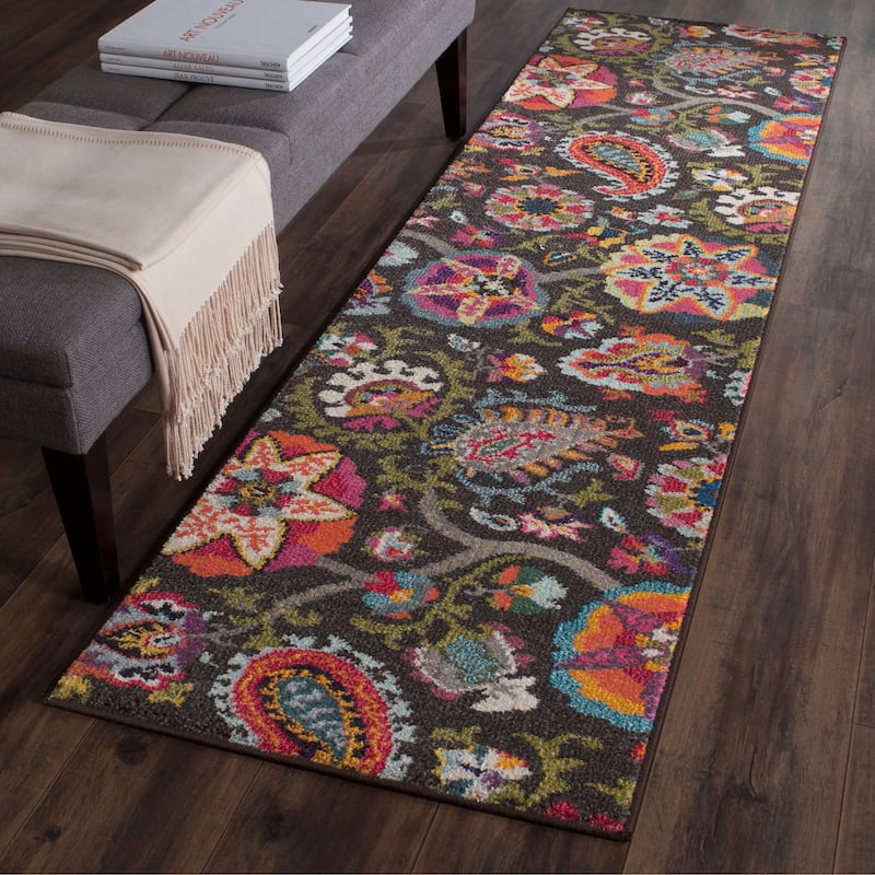 SAFAVIEH Monaco Brandusa Boho Rug - 2'2" x 12' Runner - Brown/Multi