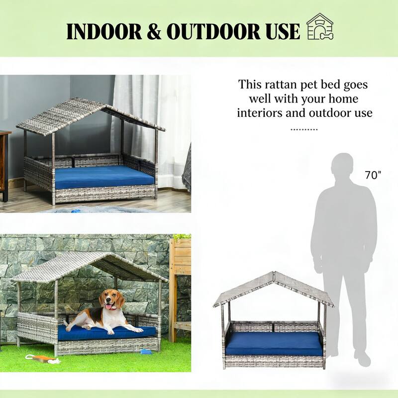 Pet Bed,Rattan Dog House