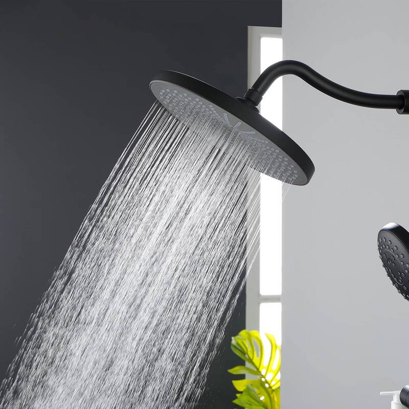 Retrofit Exposed Shower Faucet Set 9 Inch Rainfall Shower Head With