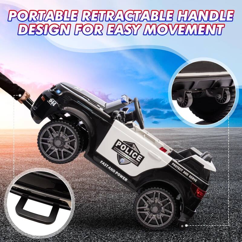 Kids Electric Police Car with Alarm & Megaphone