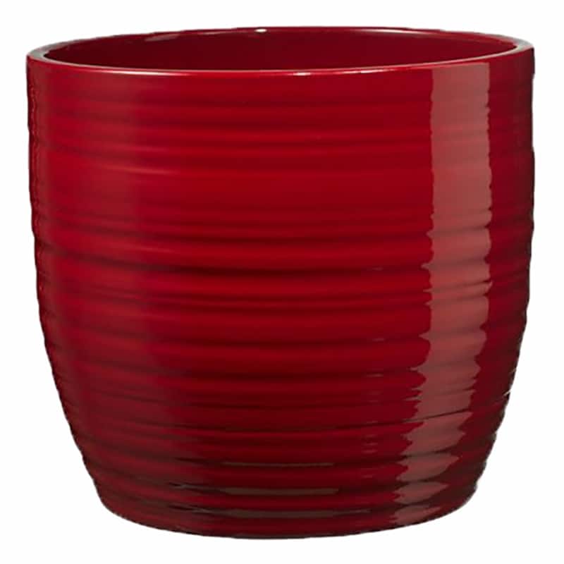 6.3" Ceramic Bergamo Indoor Plant Pots - White or Red - Red