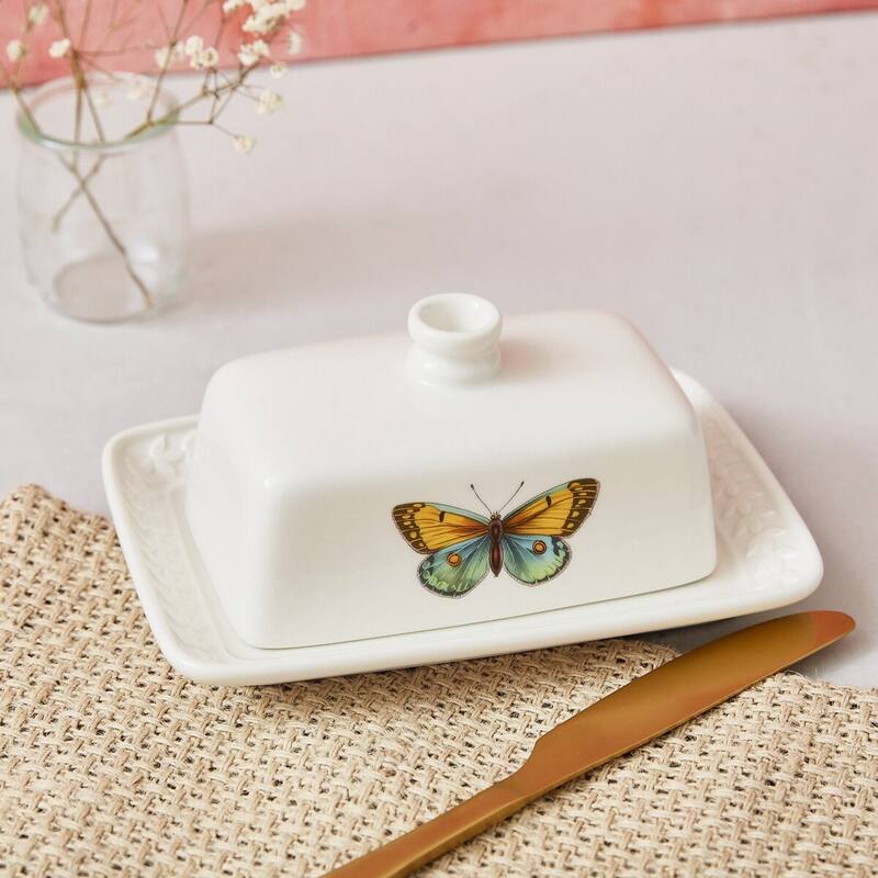 Portmeirion Botanic Garden Harmony Covered Butter Dish - 7.5 Inch