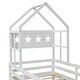 preview thumbnail 5 of 7, Wood Twin House Bed with Guardrail and Drawer, Rustic Design, Easy Assembly, White