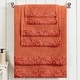 preview thumbnail 57 of 69, Superior Wisteria Cotton Floral Jacquard 6 Piece Bathroom Towel Set 6-Piece - Mandarian