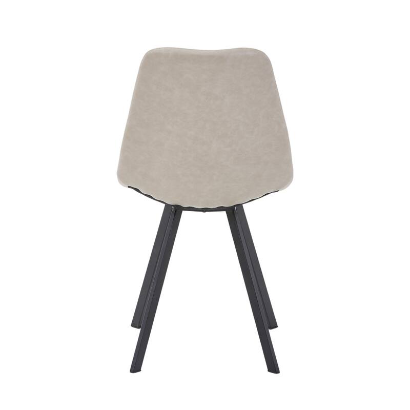 Markley Modern PU Leather Upholstered Ergonomic Mid-Back Accent Chair with Metal Legs for Home Kitchen or Living Room (Set of 4)