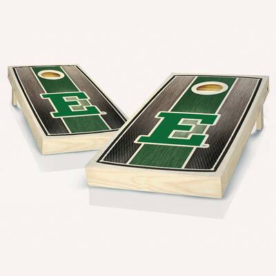 Eastern Michigan Eagles Stained Stripe Cornhole Board Set - Includes (8) Team Logo Bags + Optional Accessories