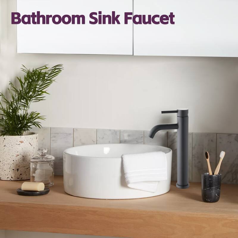 Modern Tall Vessel Single Handle Bathroom Sink Faucet with Controllable Flow and Temperature, Anti Corrosion and Anti Rust