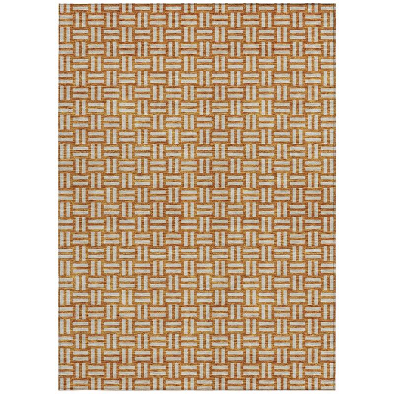 HomeRoots Geometric Transitional Rectangle Outdoor Rug