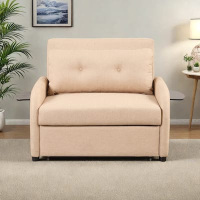 48.8"2-Seater Sleeper Sofa 3 in 1 with 2 Wing Table and USB Charge