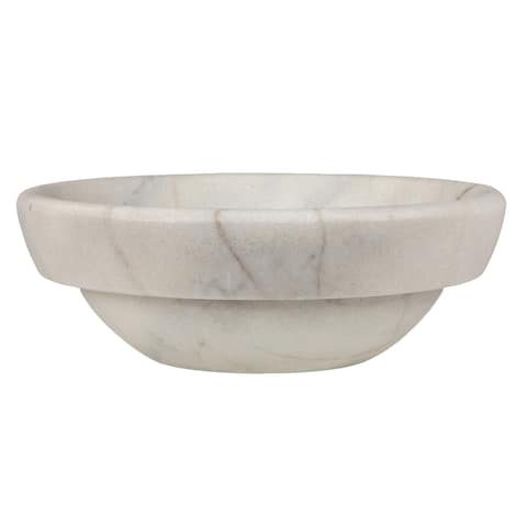 Eden Bath Echo Bowl Shaped Vessel Sink - Honed Guanxi White Marble