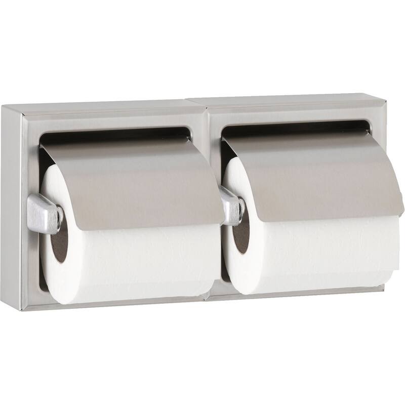 Bobrick Recessed Dual Roll Toilet Tissue Dispenser - Satin Stainless Steel