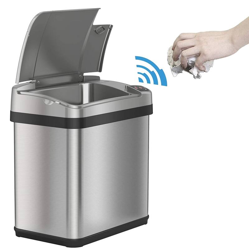 iTouchless 2.5 Gal Stainless Steel Touchless Bathroom Trash Can