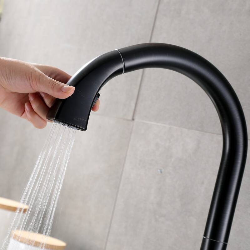 Luxier KTS20 Single Handle Pull Down Sprayer Kitchen Faucet