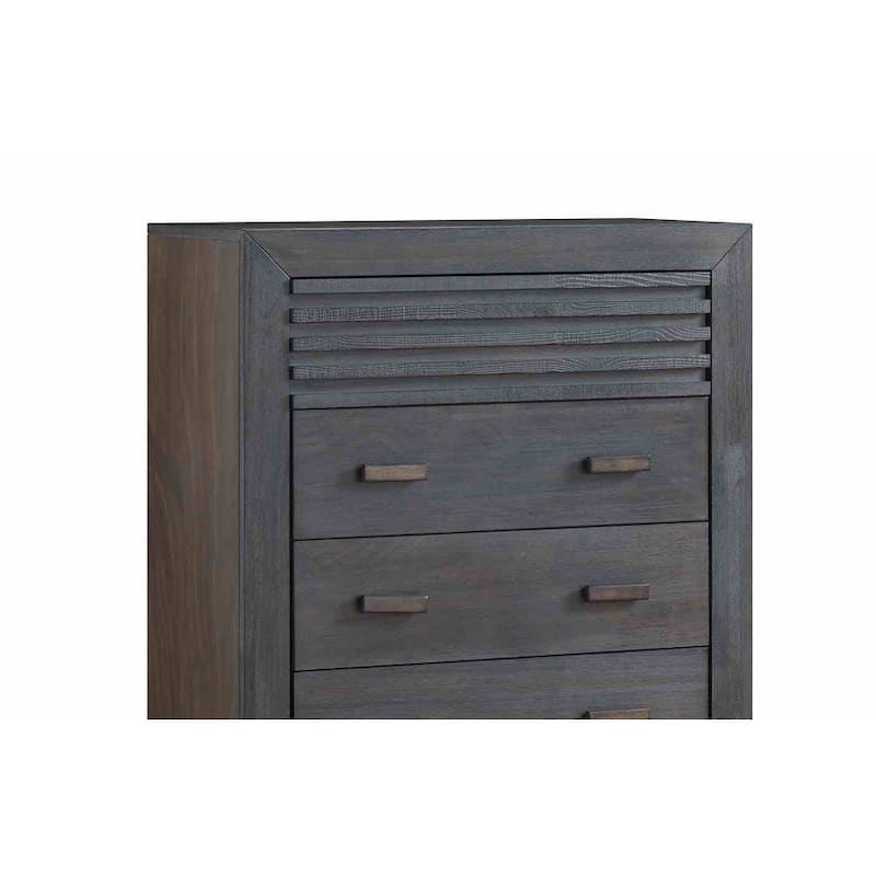 31.5" Transitional Style Slat Design Chest with Mortise and Tenon Joinery