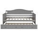 preview thumbnail 7 of 10, Classic Twin Daybed Frame Arched Backrest Sofa Bed with Trundle Wood Slat Support No Box Spring Needed for Bedroom - Grey