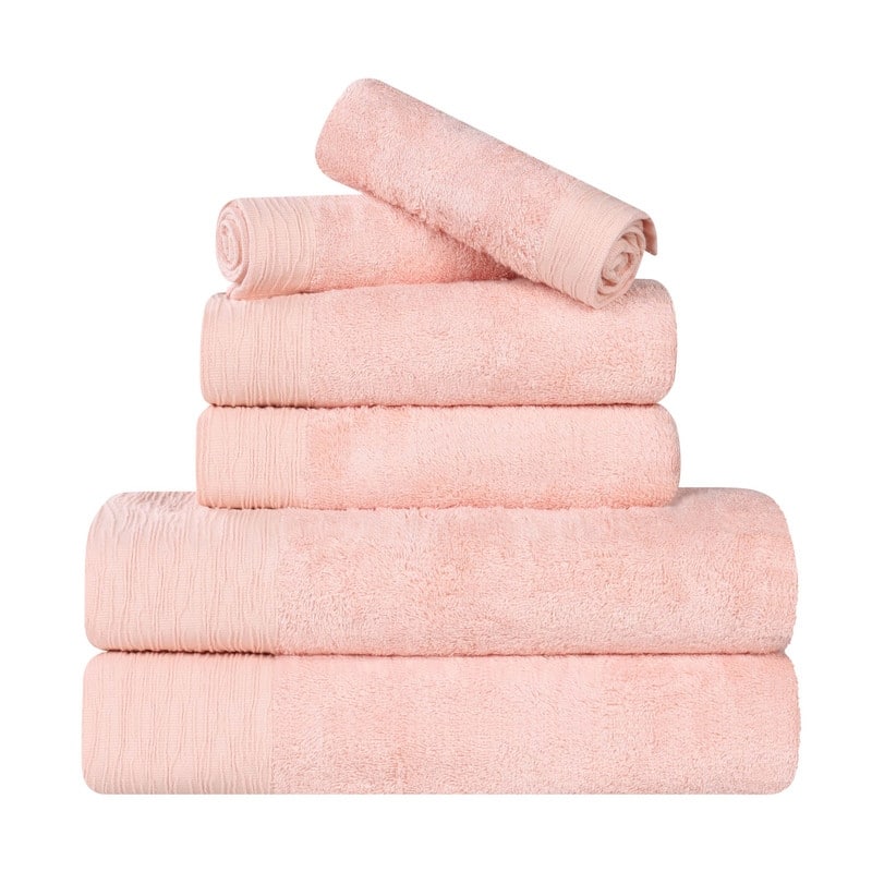 Superior Sierra Rayon From Bamboo Cotton Blend 6 Piece Bathroom Towel Set