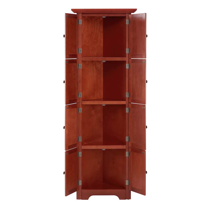 72.4" Tall Storage Cabinet with 8 Doors and 4 Shelves for Stylish and Organized Living Room or Kitchen Use