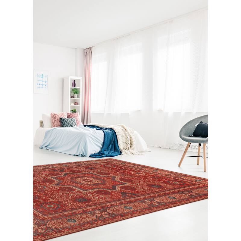 ECARPETGALLERY Hand-knotted Pako Mamluk Red Wool Rug - 9'2 x 12'3