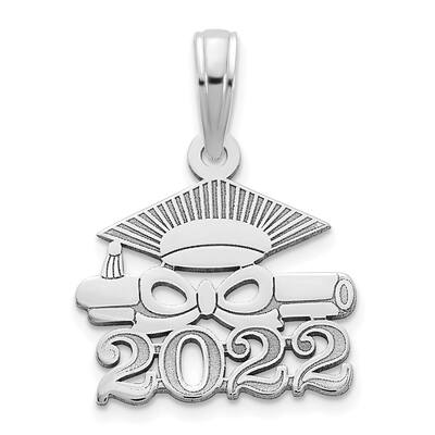 14k White Gold GRADUATION CAP and DIPLOMA - 2022 Pendant & Charm