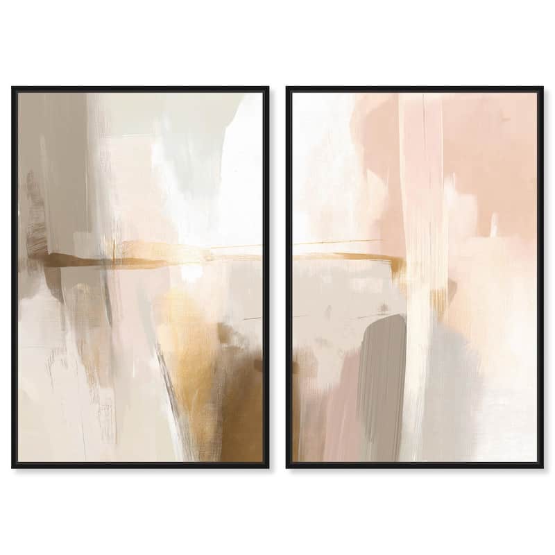 Meditative Hues I Canvas Set of 2 by Art Remedy - 30" x 45" - Black