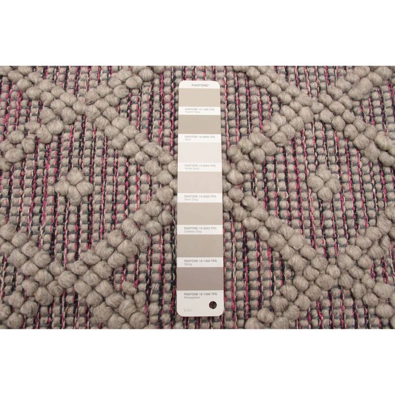 ECARPETGALLERY Braid weave Sienna Grey Wool Rug - 5'0 x 7'11