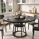 preview thumbnail 12 of 20, Round Dining Table for 4-6, 47.2" Farmhouse Kitchen Table with Storage, Circle Dinner Tables - N/A Black