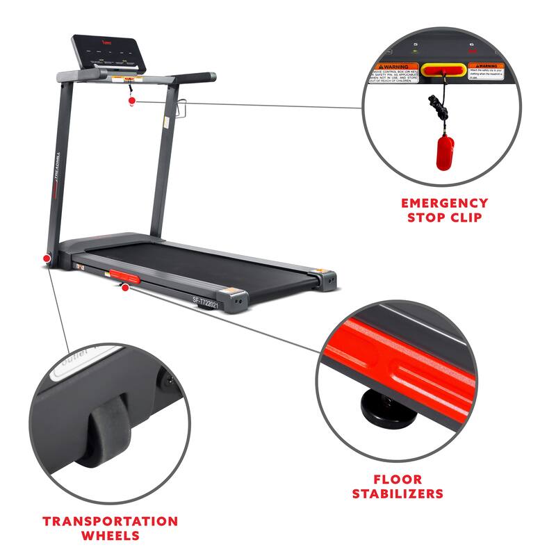 Sunny Health Fitness Interactive Slim Treadmill with Bluetooth - SF-T722021