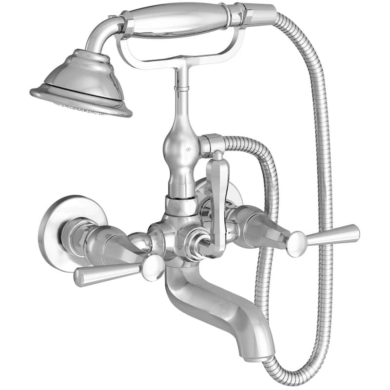 DXV Fitzgerald Wall Mounted Clawfoot Tub Filler with Built-In Diverter - Polished Chrome