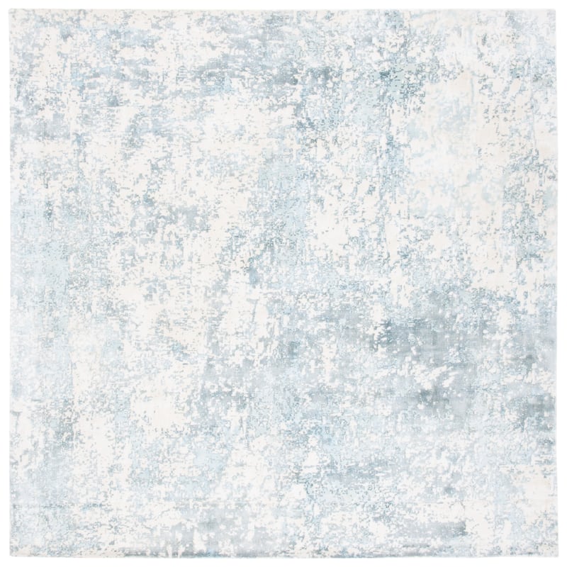 SAFAVIEH Handmade Mirage Gergina Modern Abstract Viscose Rug - 7' Square - Aqua