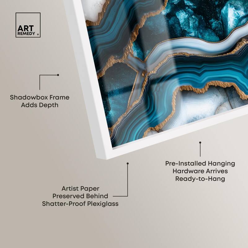 Teal Tectonic III Shadowbox by Art Remedy