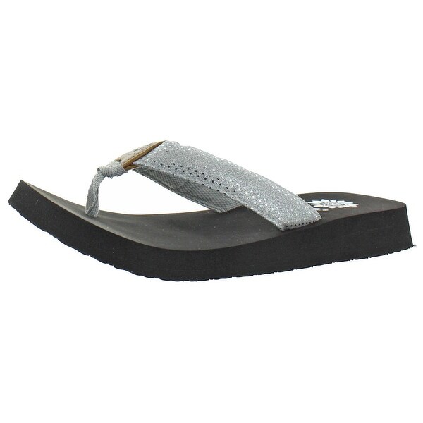 yellow box glitter flip flops