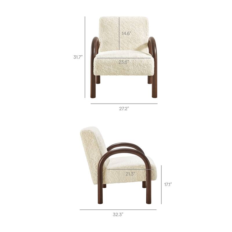 Lunet Faux Shearling Accent Armchair