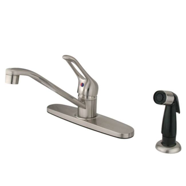 Kingston Brass Wyndham Kitchen Faucet with Metal Lever Handle and Side