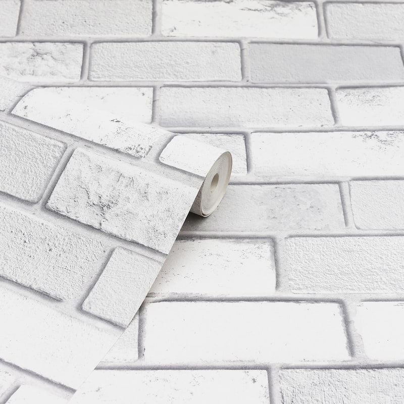 Diamond Glitter Brick Vinyl Wallpaper - 20.8 in. W x 33 ft. L