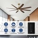 preview thumbnail 10 of 16, 72" Gold Transitional Walnut 8 ABS Blades Propeller Ceiling Fan with Dimmable LED Light and Remote Control, DC Motor