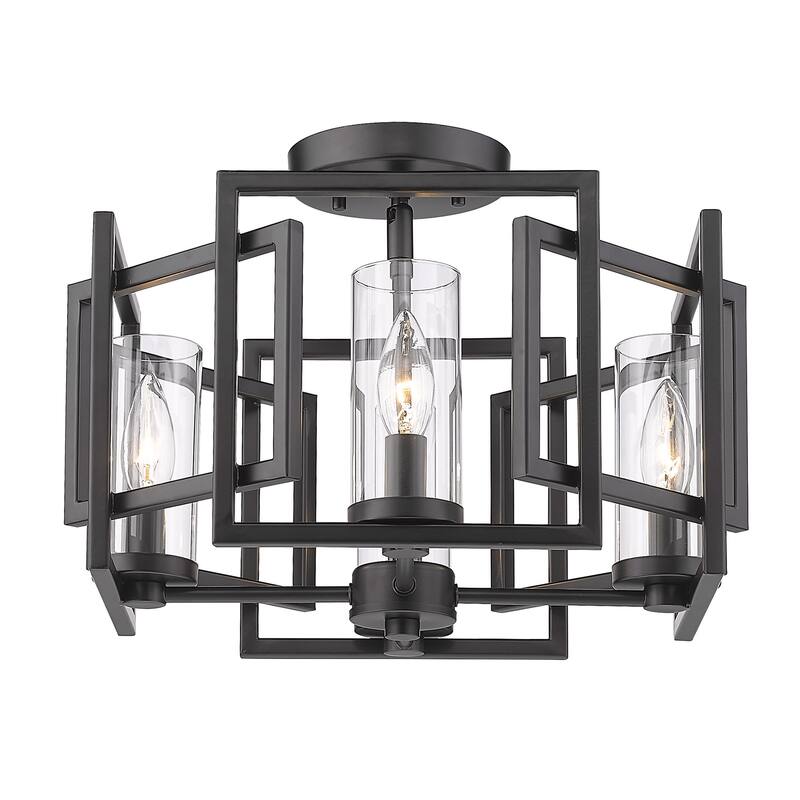 Golden Lighting 6068-FM Marco 4 Light 16" Wide Semi-Flush Ceiling - Matte Black