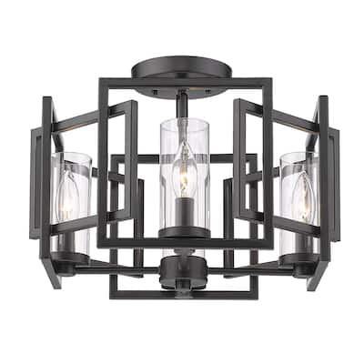 Golden Lighting 6068-FM Marco 4 Light 16" Wide Semi-Flush Ceiling