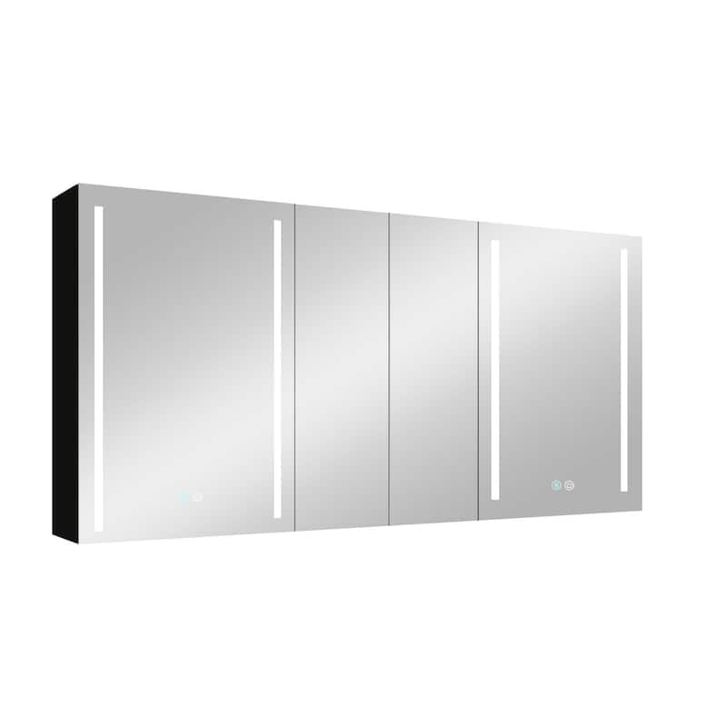 60 in.W x 30 in. H Aluminum Surface Mounted LED Medicine Cabinet with Doors and Mirror Defogging - 60'' X 30''